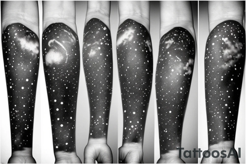 simple space/universe/astronomy theme for forearm tattoo idea
