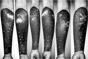 simple space/universe/astronomy theme for forearm tattoo idea