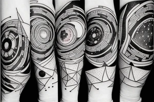simple space/universe/astronomy theme for forearm tattoo idea