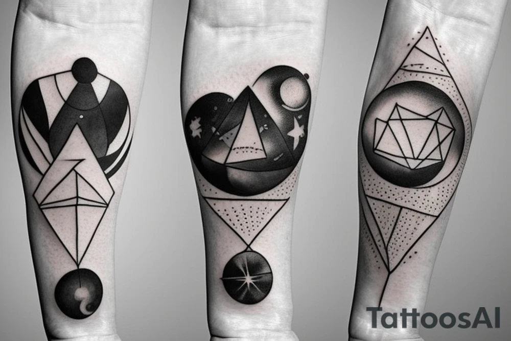 simple astronomy theme for forearm tattoo idea