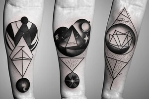 simple astronomy theme for forearm tattoo idea