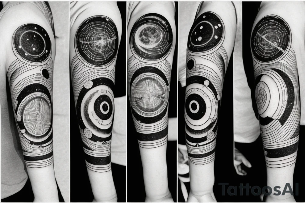 simple astronomy theme for forearm tattoo idea