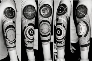 simple astronomy theme for forearm tattoo idea
