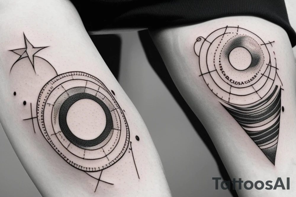 simple astronomy theme for forearm tattoo idea