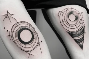 simple astronomy theme for forearm tattoo idea