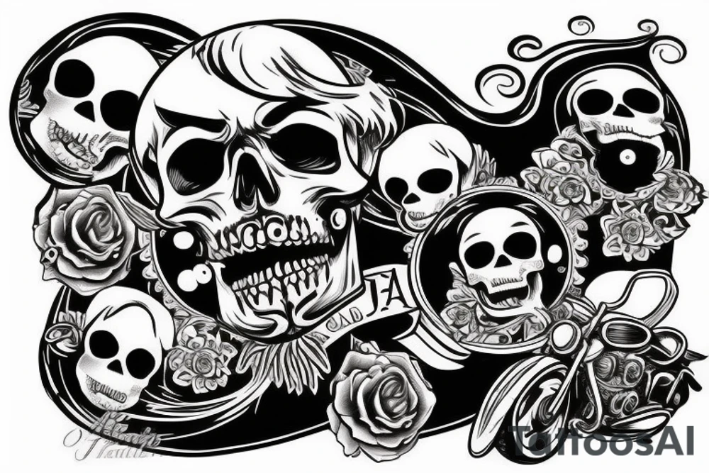 a skull riding a motorcycle tattoo idea
