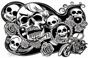 a skull riding a motorcycle tattoo idea