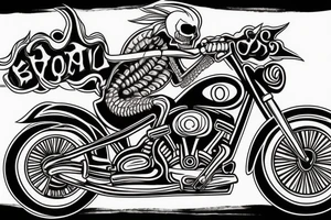 a skeleton riding a motorcycle tattoo idea