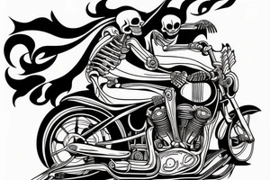 a skeleton riding a motorcycle tattoo idea