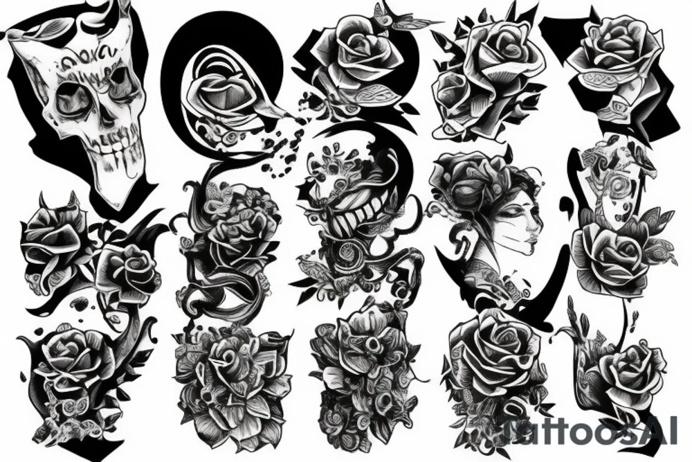 on arm over elbow tattoo idea