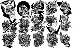 on arm over elbow tattoo idea
