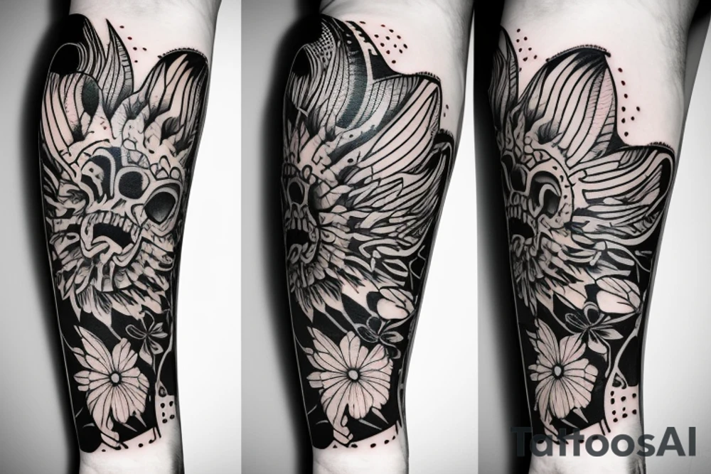 on arm over elbow tattoo idea