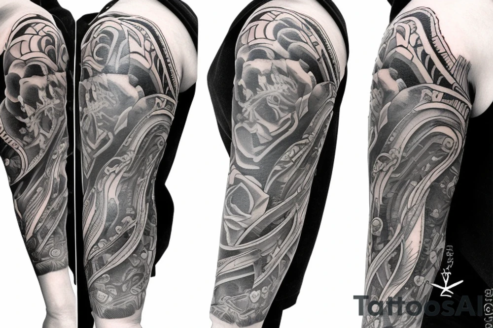 on arm over elbow tattoo idea