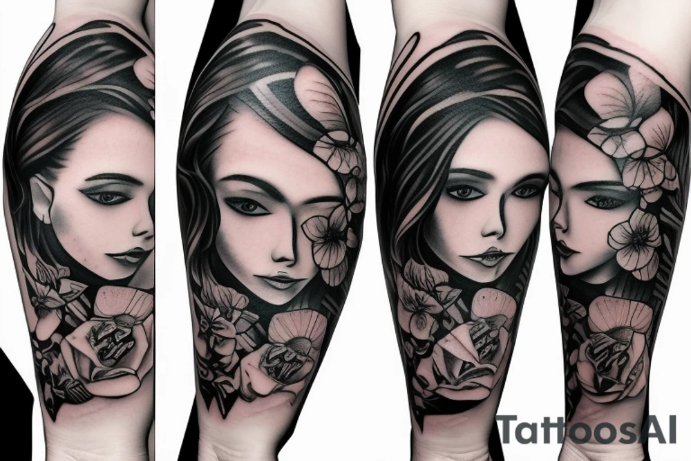 girls tattoo 
on arm over elbow tattoo idea