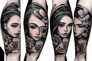 girls tattoo 
on arm over elbow tattoo idea