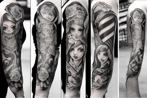 girls tattoo 
on arm over elbow tattoo idea