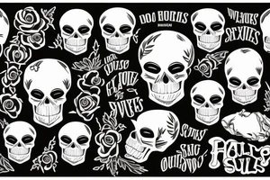 skull with no excuses lettering tattoo idea