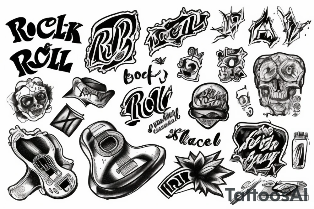 rock n roll tattoo idea