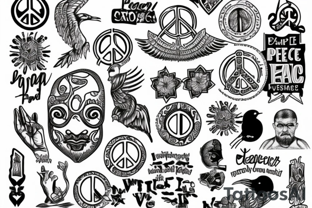peace, strength and wisdom tattoo idea