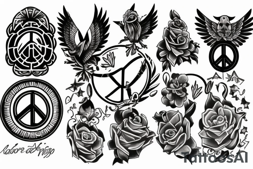 peace, strength and wisdom tattoo idea