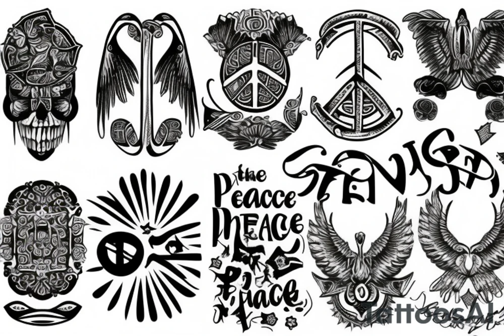 peace, strength and wisdom tattoo idea