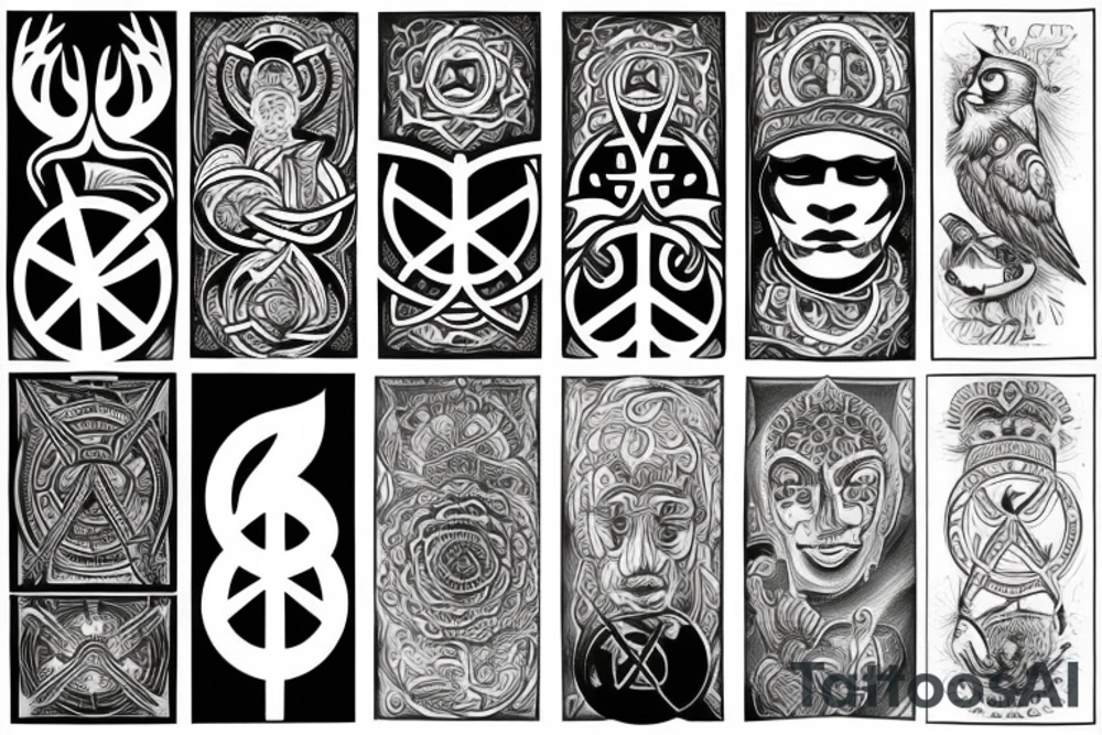 peace, strength and wisdom tattoo idea