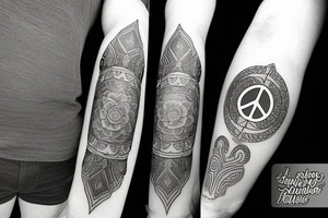 peace and strength and wisdom combined in one tattoo idea