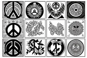 peace and strength and wisdom combined in one tattoo idea
