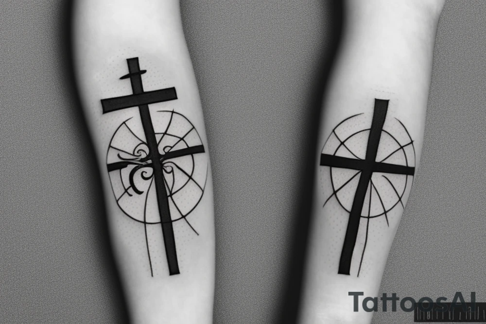 Cross and the knee tattoo idea