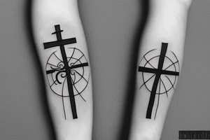 Cross and the knee tattoo idea