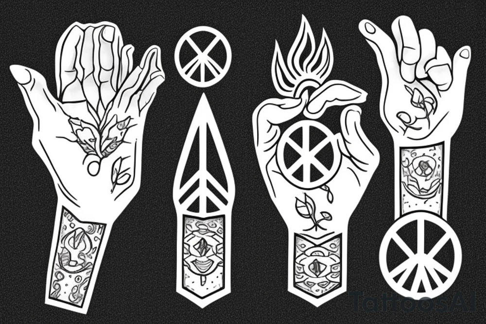 peace and strength and wisdom combined in one tattoo idea
