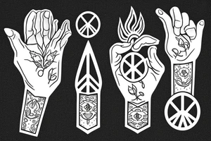 peace and strength and wisdom combined in one tattoo idea
