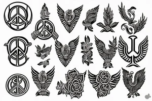 peace and strength and wisdom combined in one tattoo idea