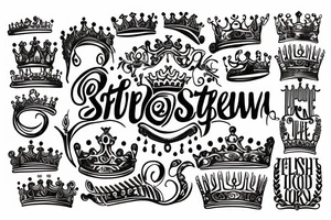 Thy strength befits a crown tattoo idea