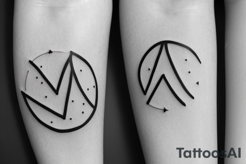 thin line circular arrow, Libra constellation tattoo idea thin line circular arrow, Libra constellation tattoo idea