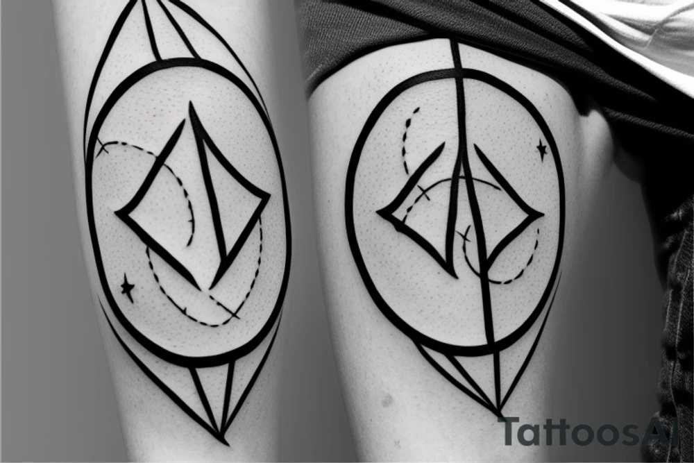 thin line circular arrow, Libra constellation tattoo idea thin line circular arrow, Libra constellation tattoo idea