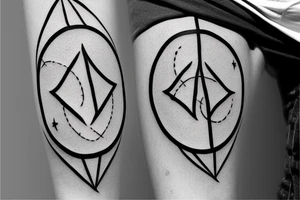 thin line circular arrow, Libra constellation tattoo idea