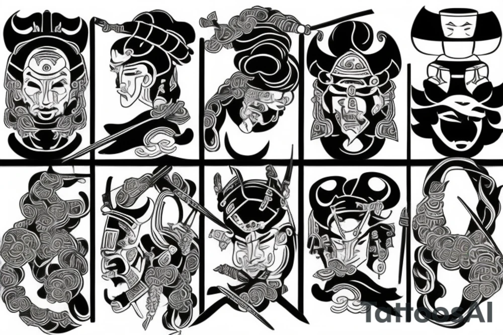 samurai traditional tattoo idea