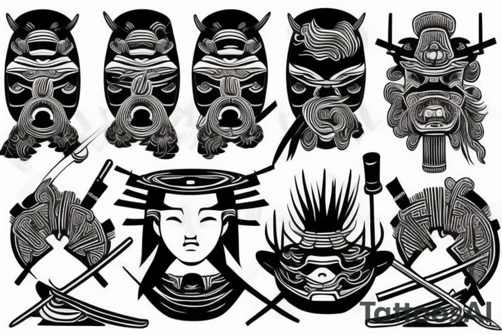 samurai traditional water Japanese tattoo idea