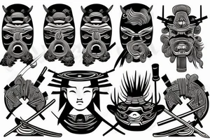 samurai traditional water Japanese tattoo idea