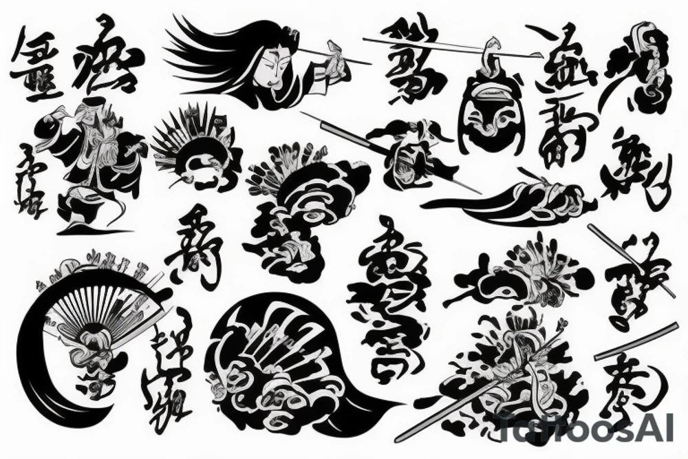 samurai traditional water Japanese tattoo idea