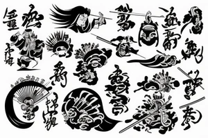 samurai traditional water Japanese tattoo idea