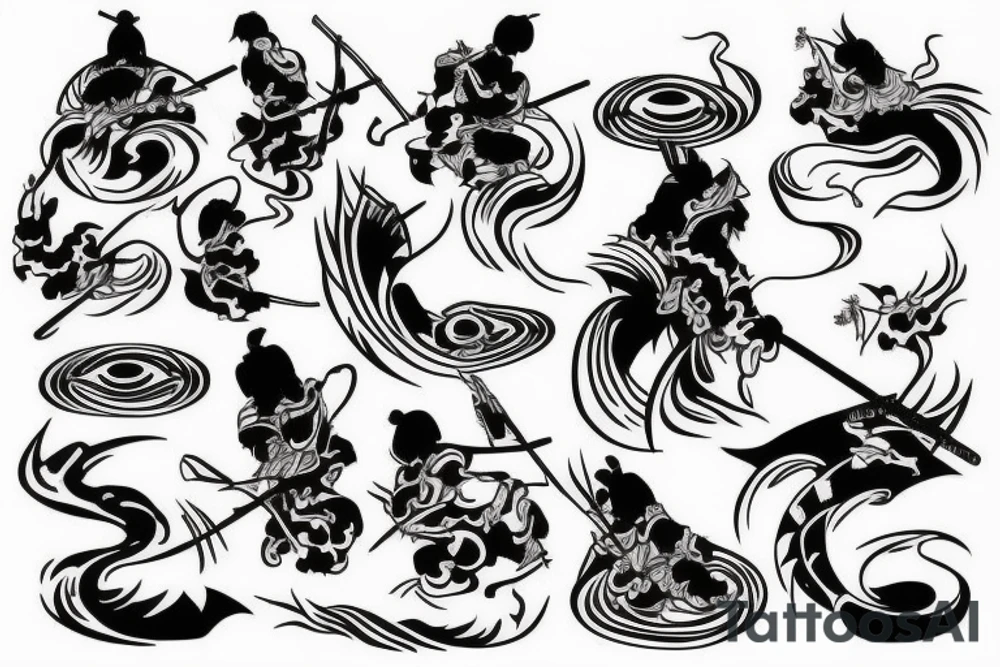 samurai traditional water Japanese tattoo idea
