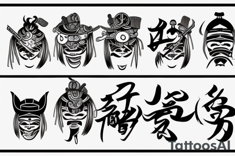 samurai traditional water Japanese tattoo idea