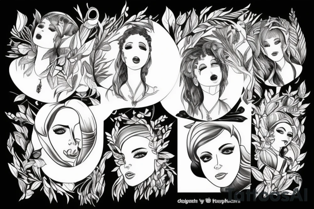 Woman , music , trees , tattoo idea