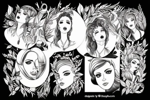 Woman , music , trees , tattoo idea