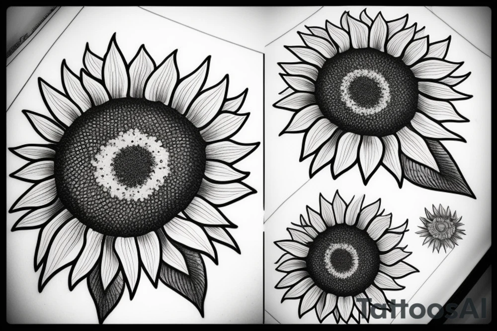 sunflower at the molecular level tattoo idea