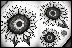 sunflower at the molecular level tattoo idea