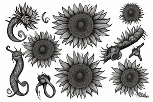 sunflower at the molecular level tattoo idea