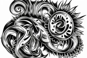 sunflower at the molecular level tattoo idea